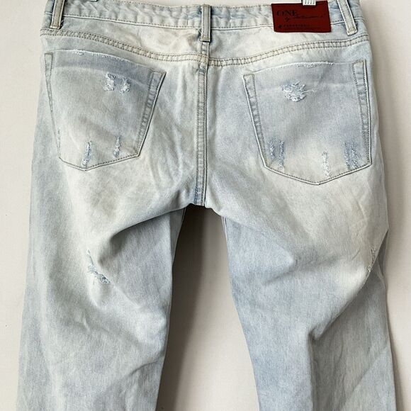 One X One Teaspoon Low Waist Short Jeans Rise Rigid Skinny Leg Light Blue 30 - Picture 8 of 10